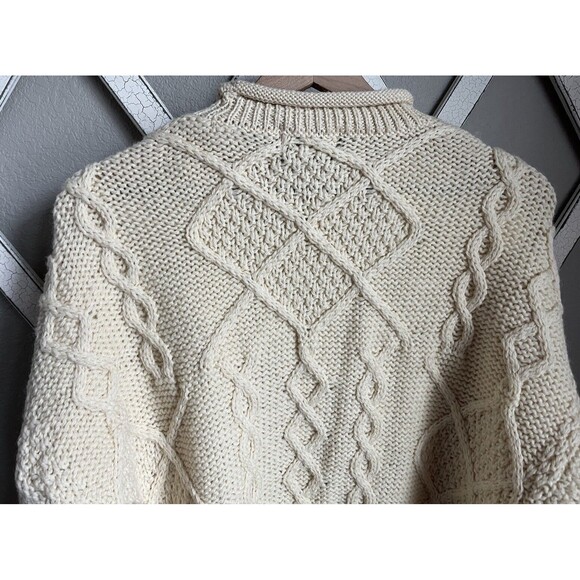 Acorn size M Wool Fisherman Roll Neck Sweater Sheep Ram Embroidered - Picture 7 of 8